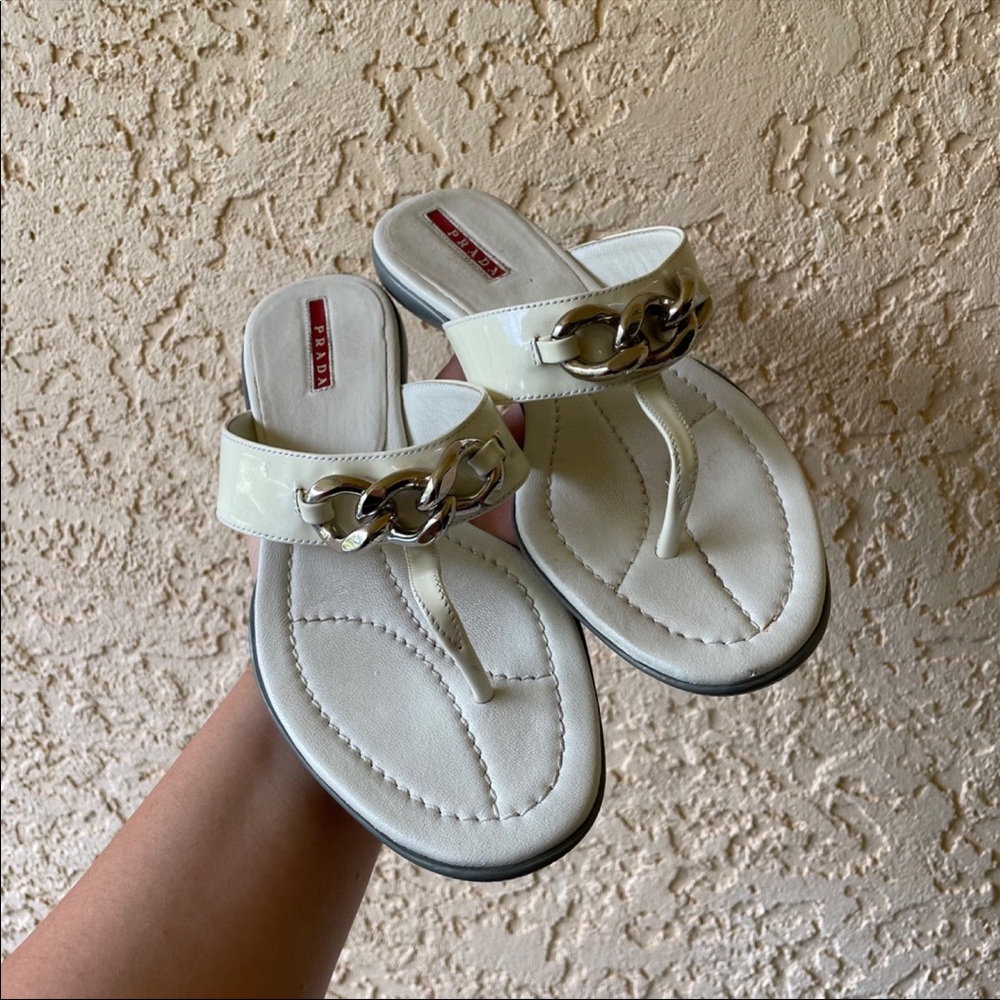 White Prada Sandals